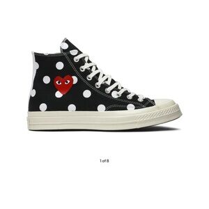 Comme des Garçons PLAY x Converse Chuck 70 Hi Black Polka Dot Sz 9 - Men’s